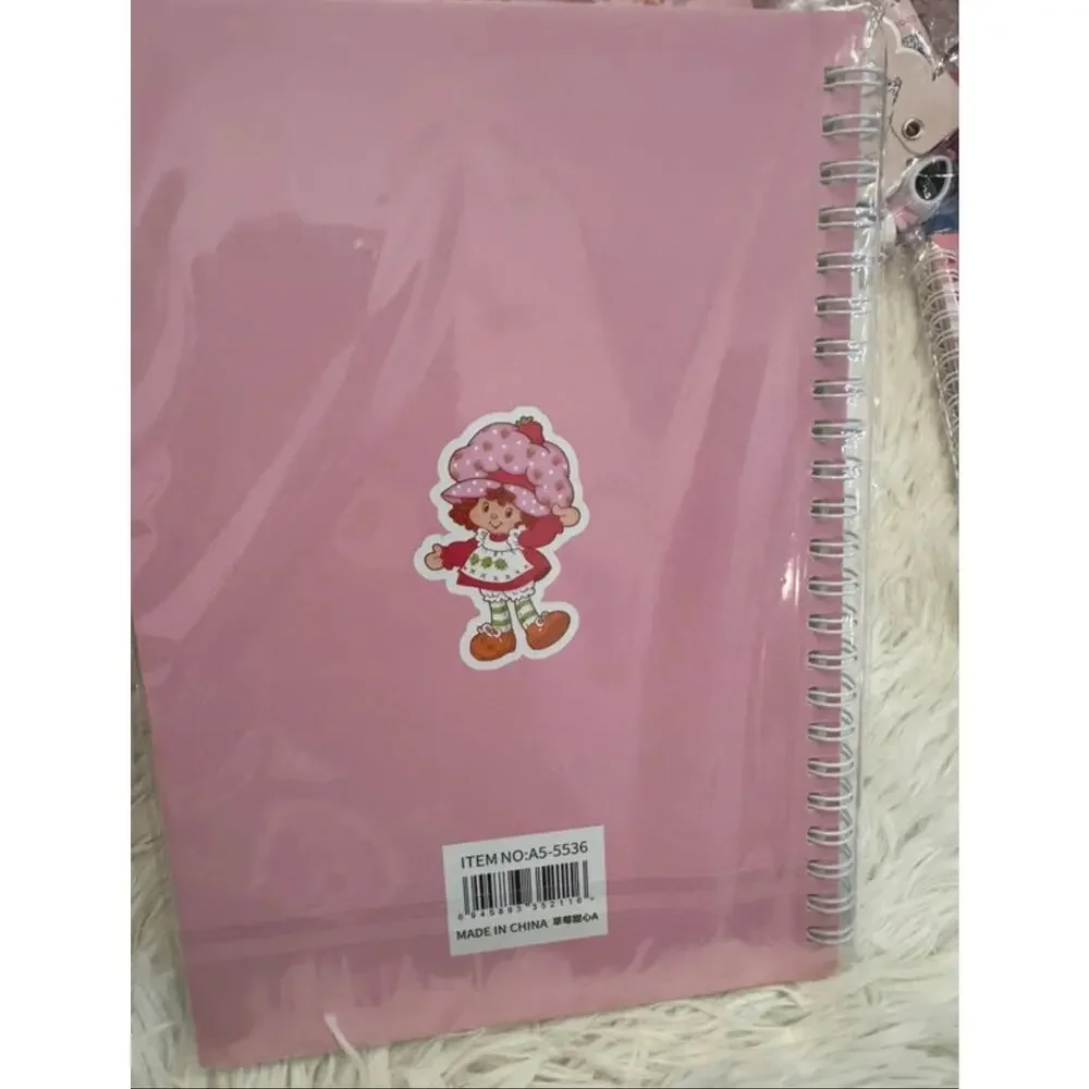 Strawberry shortcake pink polka dots A5 size spiral notebook super cute